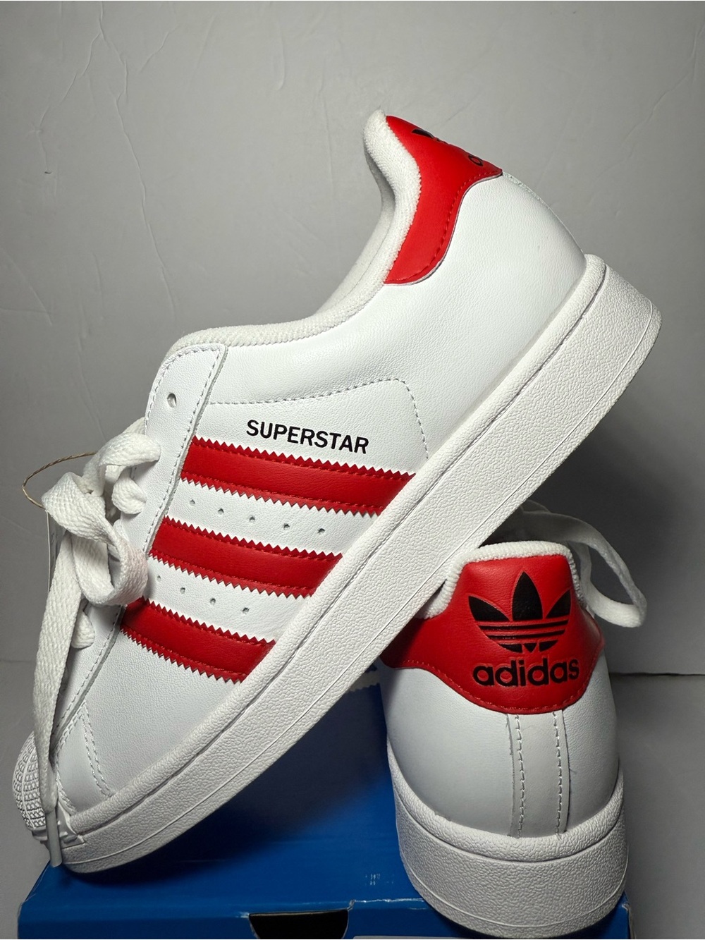 Adidas Superstar II Sneakers - Men’s 8 (fits Wmn’s 9) - White / Red JQ4728 - NWT
